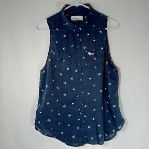 Abercrombie & Fitch Sheer Bird Sleeveless …